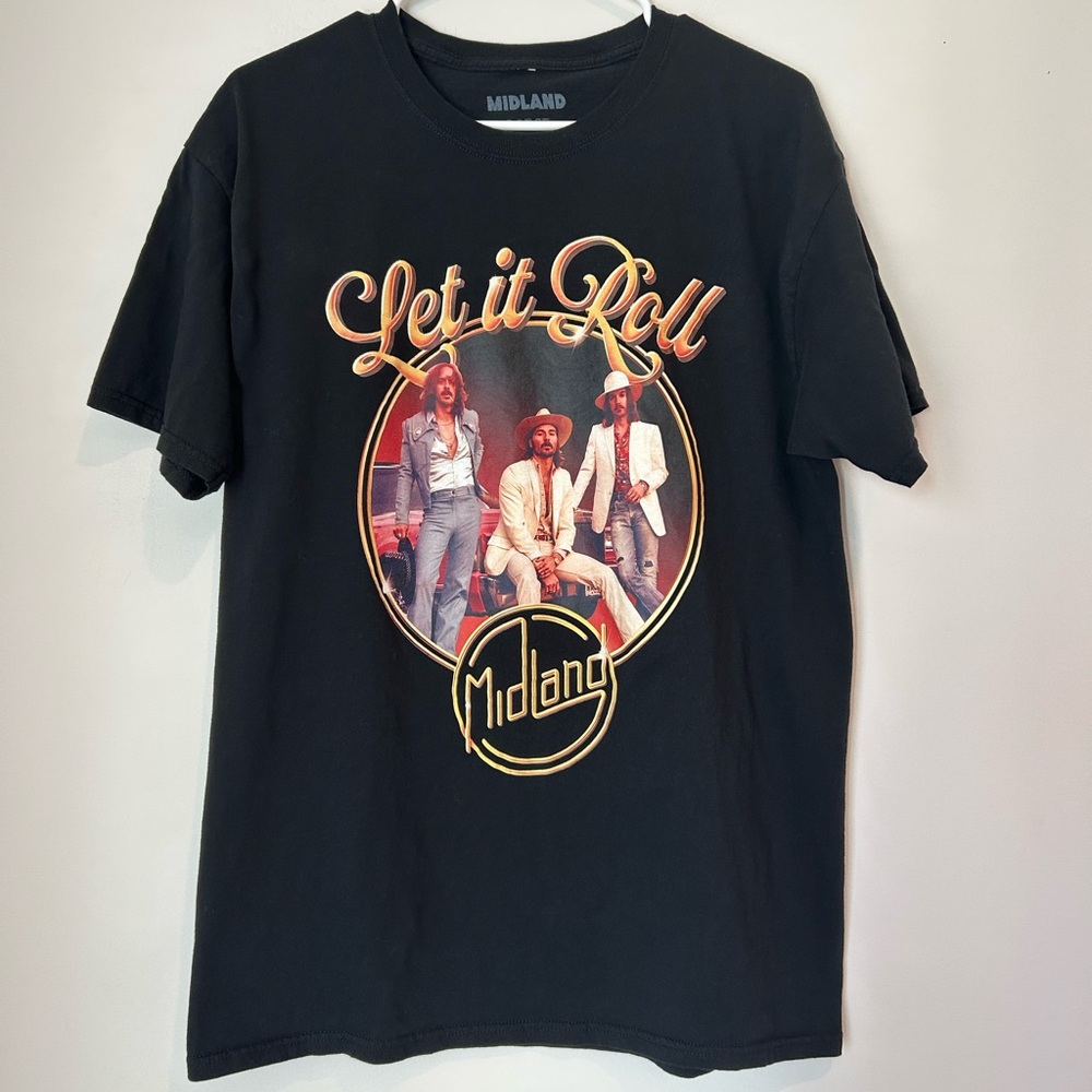 Midland Let It Roll Large Black T-shirt